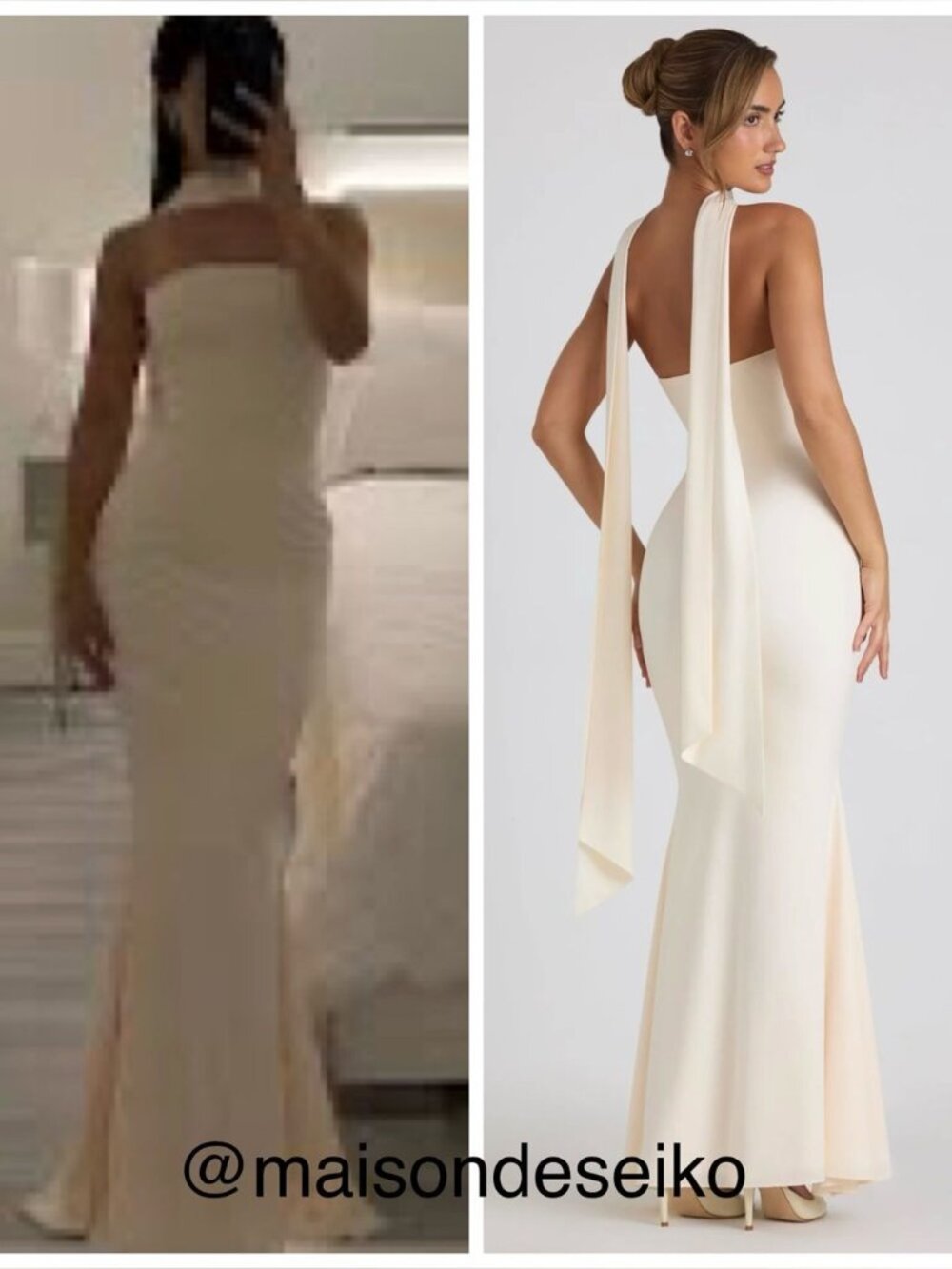 Oh Polly Ivory Imogene Strapless Maxi Dress Mermaid Scarf Wedding Bridal size 0